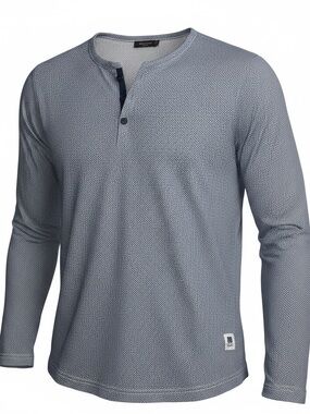 Brooklyn Brigade men's long-sleeve textured henley shirt